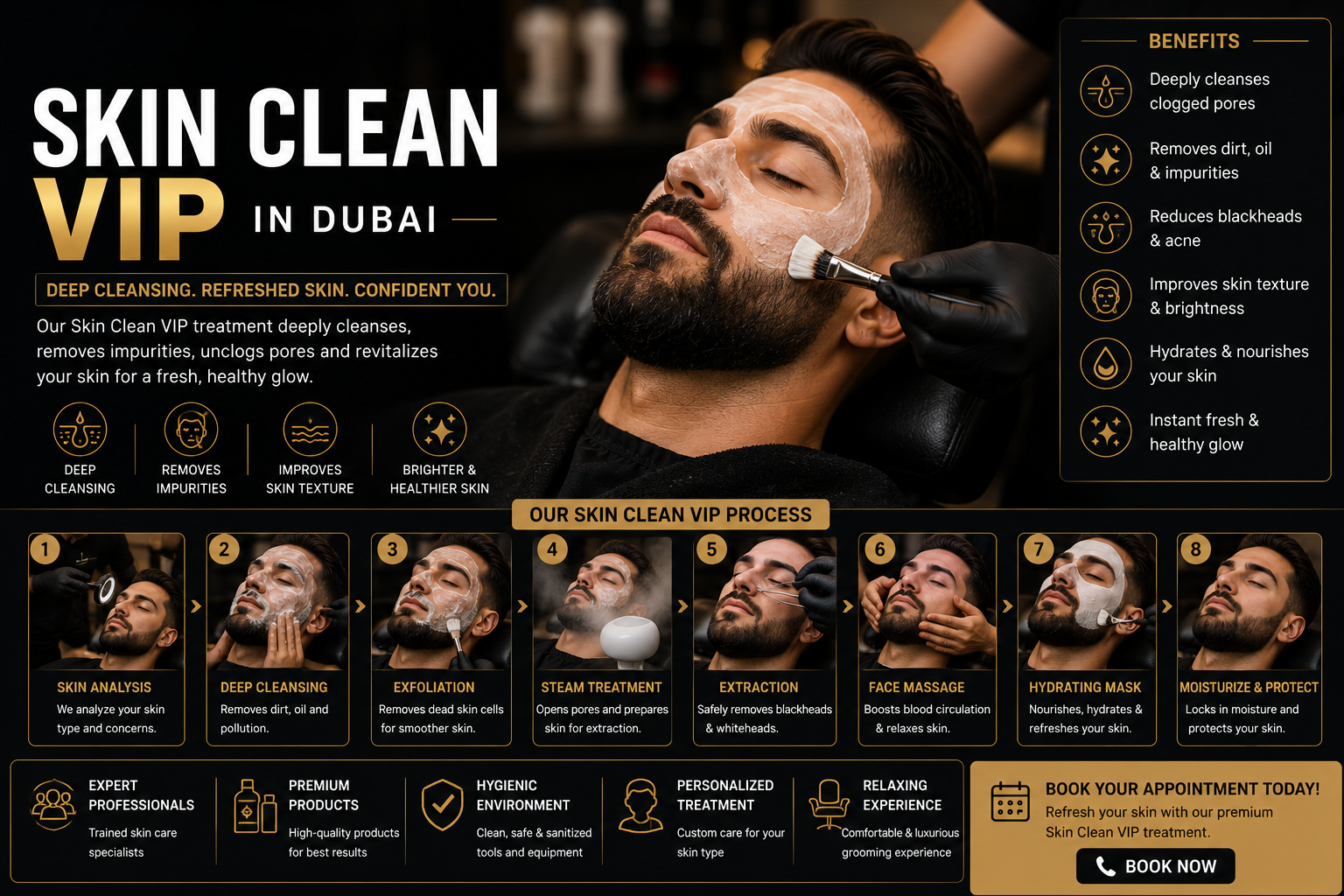 Men Facial Dubai, Luxury Facial Dubai, Skin Care