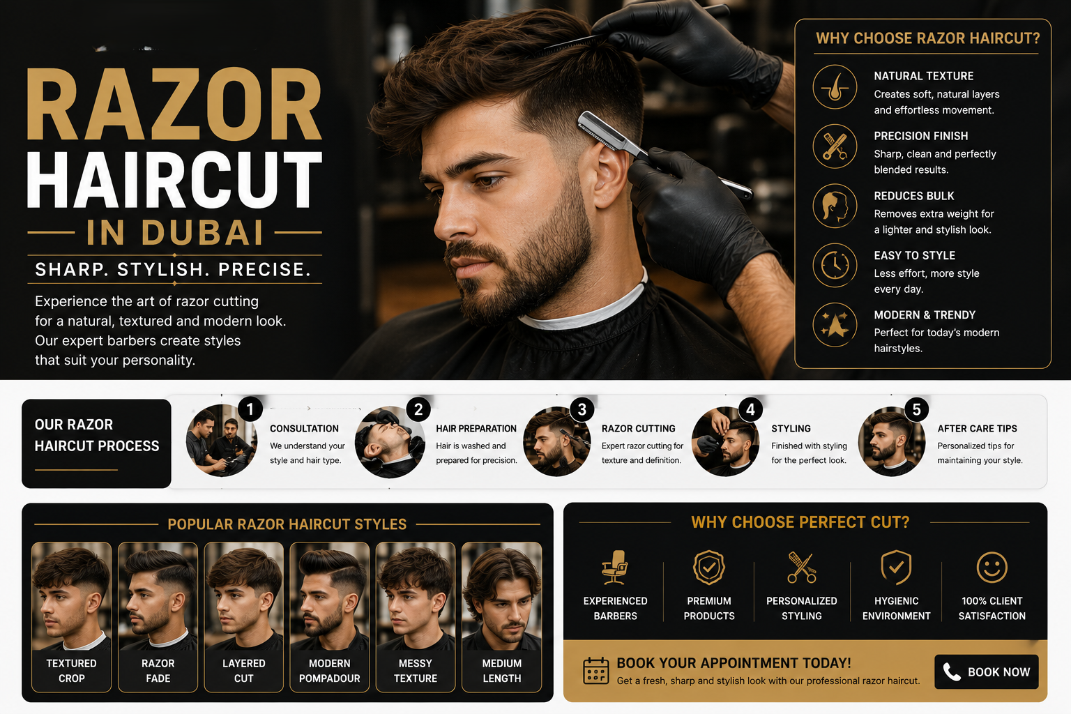 Razor Haircut Dubai, Classic Razor Cut Dubai